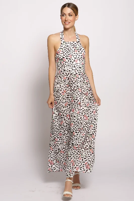 Animal Print Floral Maxi Dress Stylish Longline Maxi Dress