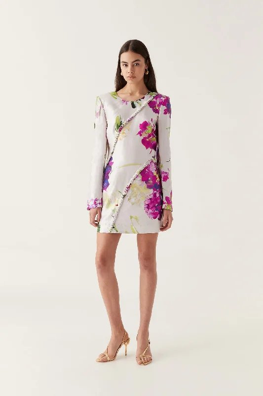 Arbour Whipstitch Mini Dress Elegant Satin Mini Dress