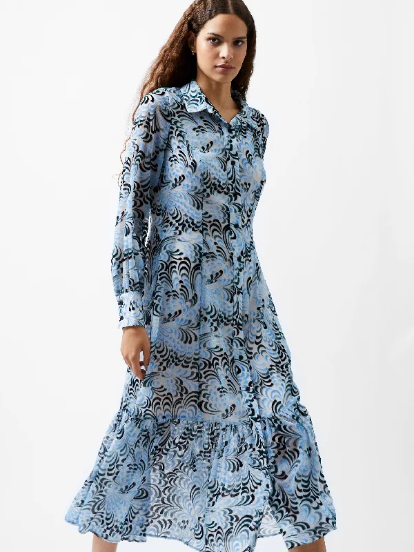 Diandra Devore Maxi Dress Elegant Pleated Maxi Dress