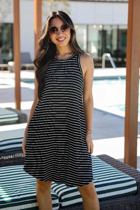 FINAL SALE - Do Not Disturb Black Striped Mini Dress - DU DEAL Trendy Tulle Mini Dress FINAL SALE - Do Not Disturb Black Striped Mini Dress - DU DEAL Trendy Tulle Mini Dress