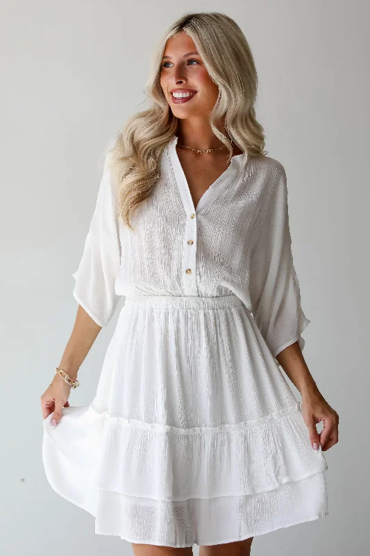 FINAL SALE - Dreamy Imagination Mini Dress Classic Solid Mini Dress