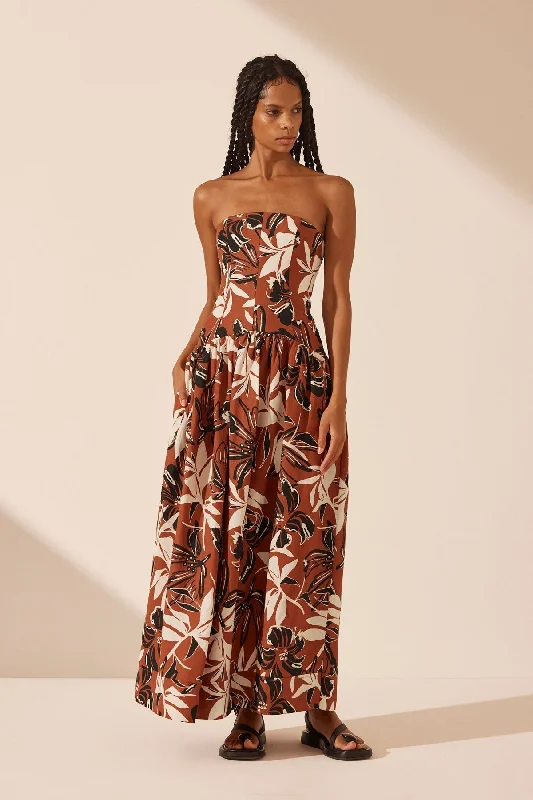 EMMA LINEN STRAPLESS PANELLED MAXI DRESS Cozy Wrap Maxi Dress