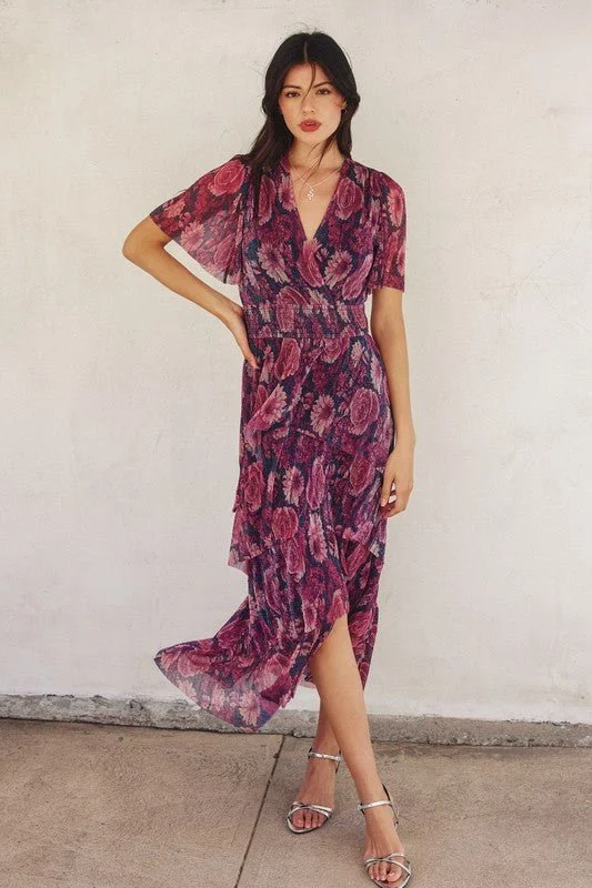 Violet Maxi Dress Trendy Printed Maxi Dress