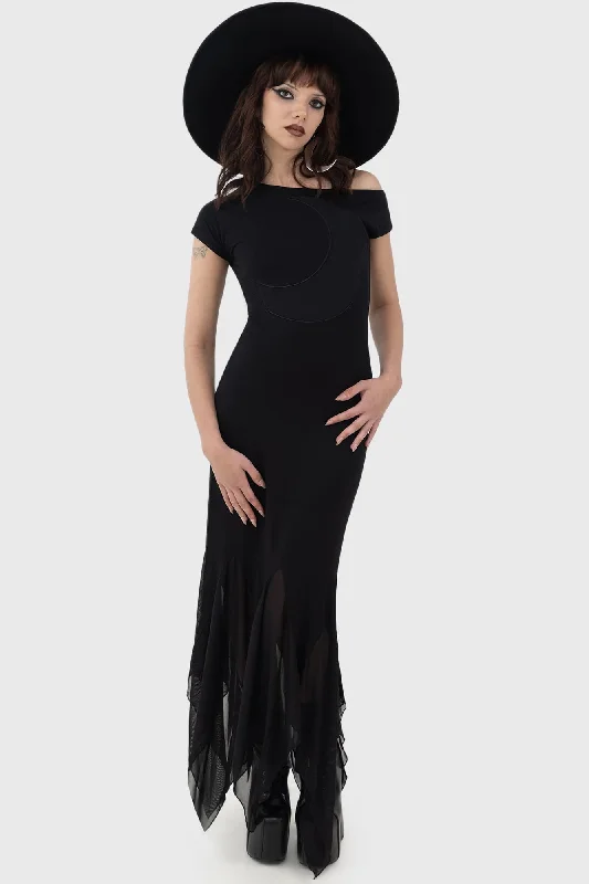 Hollow Night Maxi Dress Comfortable Plunging Neckline Maxi Dress