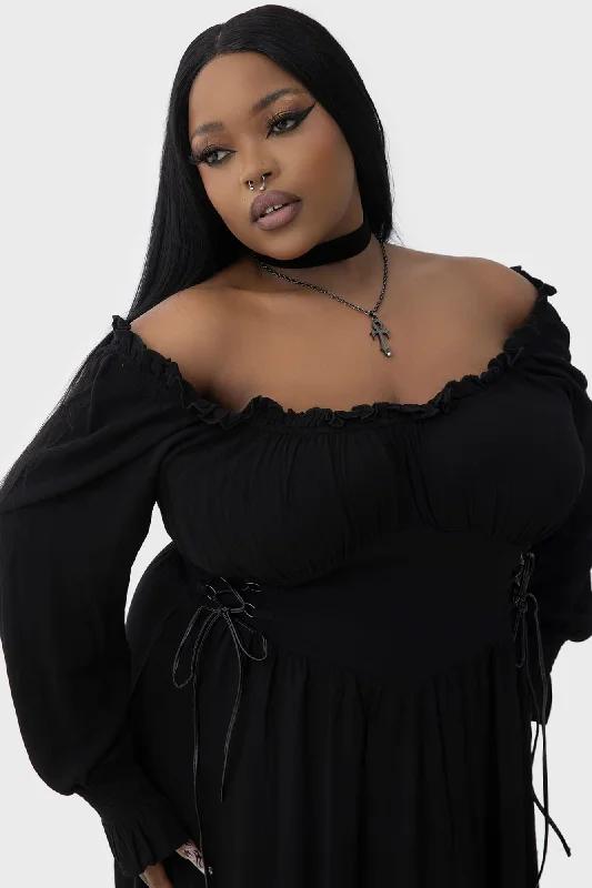 Jocasta Maxi Dress [PLUS] Stylish Pleated A-Line Maxi Dress