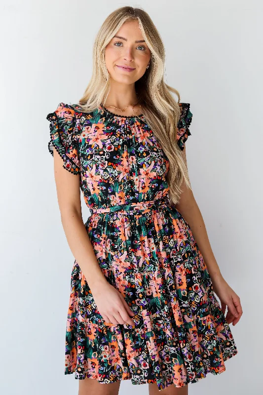 FINAL SALE - Moment Of Beauty Black Tiered Floral Mini Dress Classic Black Mini Dress FINAL SALE - Moment Of Beauty Black Tiered Floral Mini Dress Classic Black Mini Dress