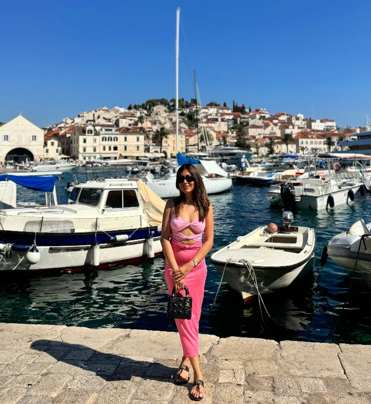 Pink Martini Glam Maxi Dress Comfortable Fitted Maxi Dress