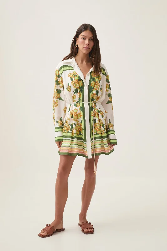 Secret Border Silk Mini Dress Fashionable Denim Mini Dress