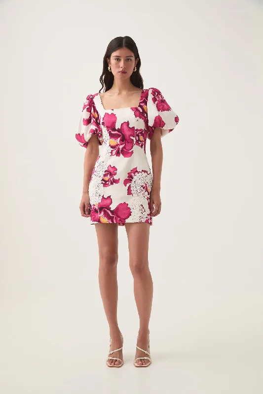 Solace Lace Trim Mini Dress Elegant Sequin Mini Dress