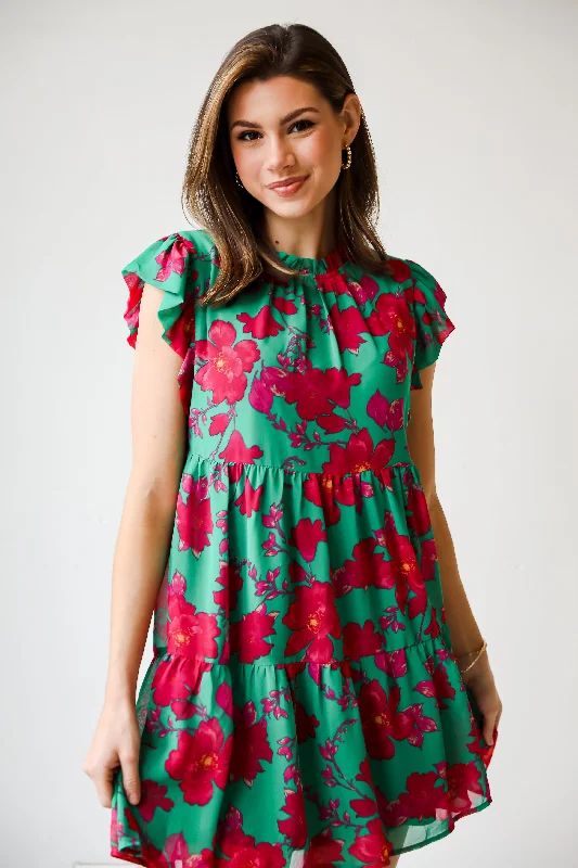 FINAL SALE - Sweetest Emotion Kelly Green Tiered Floral Mini Dress Trendy Floral Mini Dress FINAL SALE - Sweetest Emotion Kelly Green Tiered Floral Mini Dress Trendy Floral Mini Dress