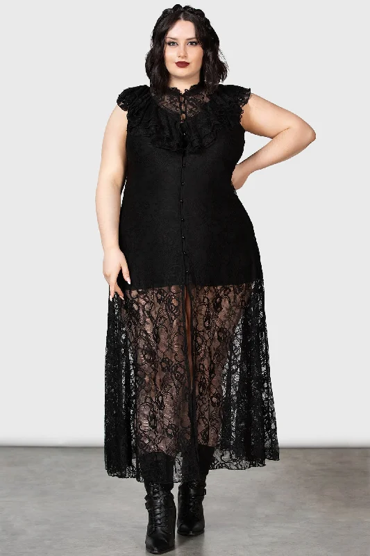 Vampire's Ball Maxi Dress [PLUS] Elegant Maxi Dress with Lace