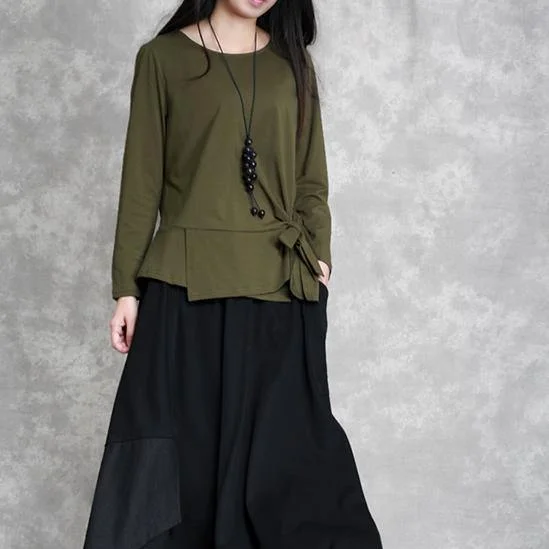 2024 army green cotton tops oversized cotton maxi t shirts women asymmetric long sleeve cotton shirts Fashionable Tied Short Sleeve 2024 army green cotton tops oversized cotton maxi t shirts women asymmetric long sleeve cotton shirts Fashionable Tied Short Sleeve