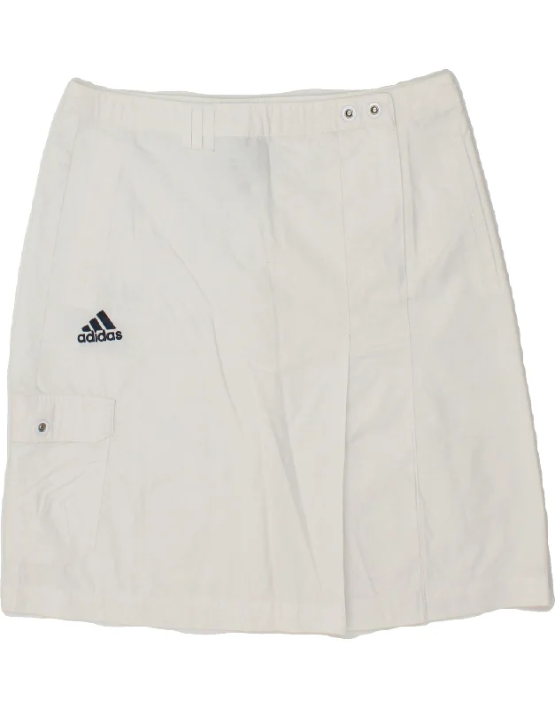ADIDAS Womens Cargo Skirt UK 10 Small W28  White casual skirt length