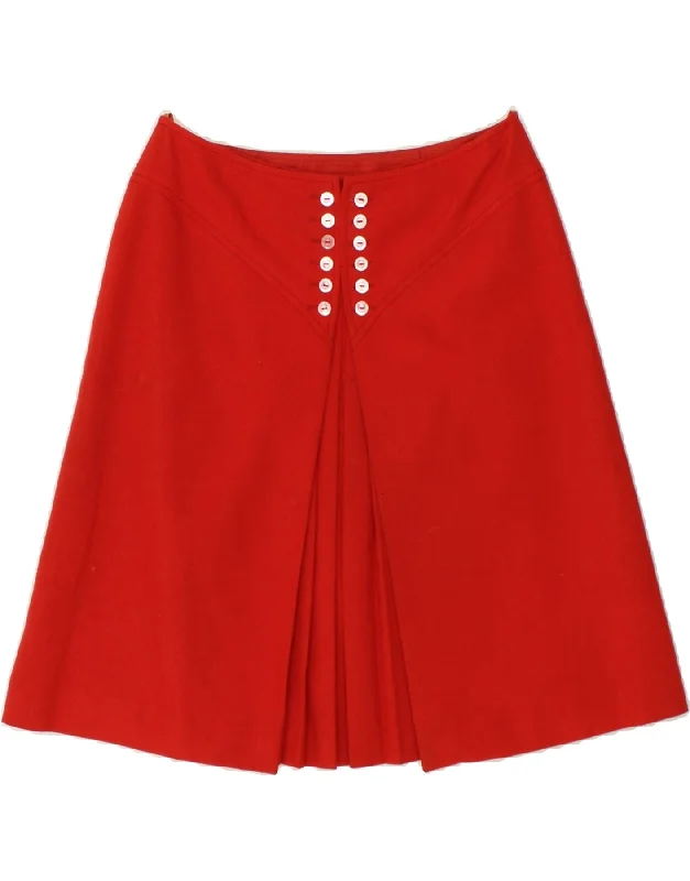 ALEXANDER Womens A-Line Skirt IT 42 Medium W30 Red Wool corduroy skirt cozy