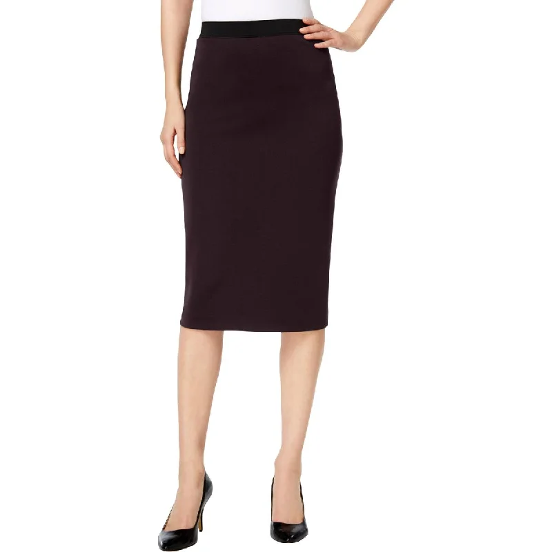 Alfani Womens Midi Scuba Pencil Skirt high waist skirt