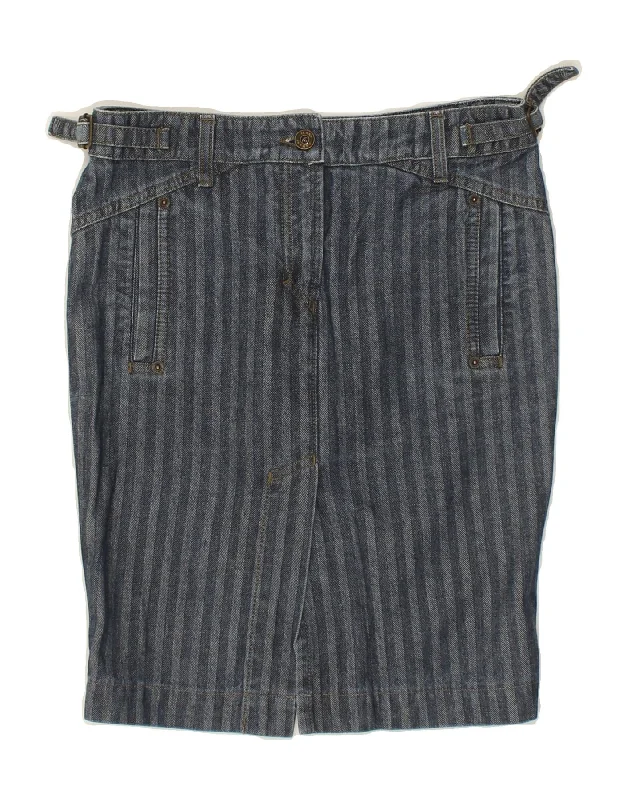 ARMANI JEANS Womens Denim Skirt UK 8 Small W27 Blue Herringbone Cotton asymmetrical skirt cut ARMANI JEANS Womens Denim Skirt UK 8 Small W27 Blue Herringbone Cotton asymmetrical skirt cut