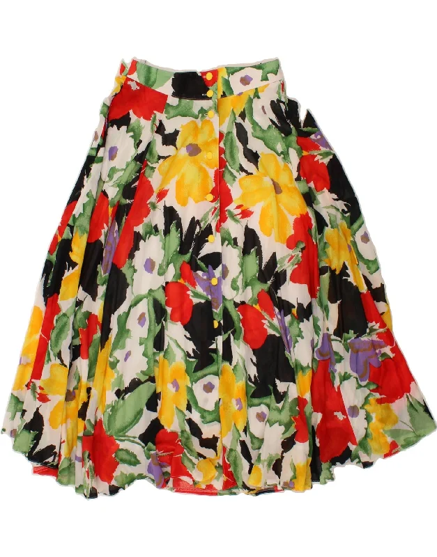 BARCO SPORT Womens Flared Skirt EU 40 Medium W30 Multicoloured Floral wool skirt warm BARCO SPORT Womens Flared Skirt EU 40 Medium W30 Multicoloured Floral wool skirt warm
