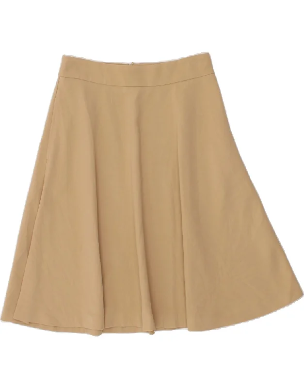 BENETTON Womens A-Line Skirt UK 12 Medium W28 Beige Polyester velvet skirt luxurious BENETTON Womens A-Line Skirt UK 12 Medium W28 Beige Polyester velvet skirt luxurious