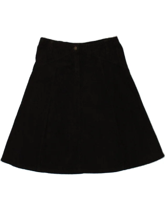 BENETTON Womens Corduroy Skirt IT 46 Large W34 Black Cotton lace skirt romantic