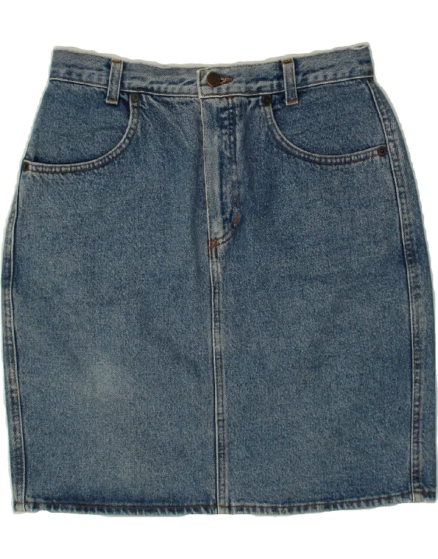 BENETTON Womens Denim Skirt IT 46 Large W32 Blue Cotton flowy skirt hem
