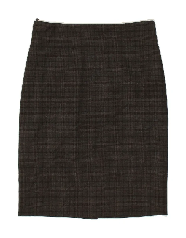 BENETTON Womens Pencil Skirt IT 44 Medium W30 Grey Check Polyester belted skirt waist BENETTON Womens Pencil Skirt IT 44 Medium W30 Grey Check Polyester belted skirt waist