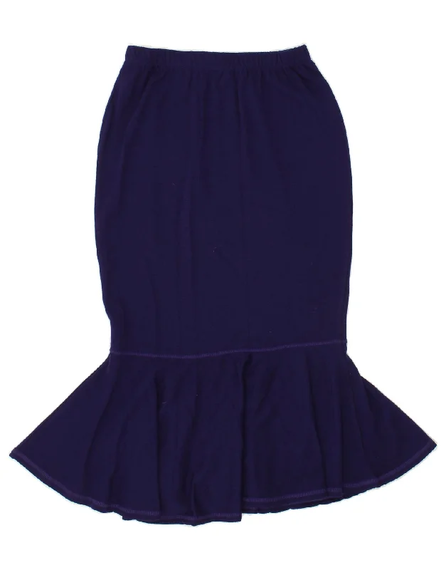 BENETTON Womens Trumpet Skirt Medium W28  Purple Wool silk skirt elegant