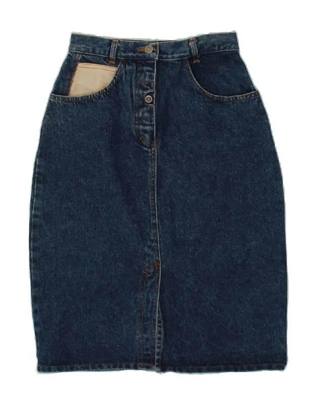 BLUE SIDE Womens High Waist Denim Skirt IT 44 Medium W27 Blue Cotton relaxed fit skirt BLUE SIDE Womens High Waist Denim Skirt IT 44 Medium W27 Blue Cotton relaxed fit skirt