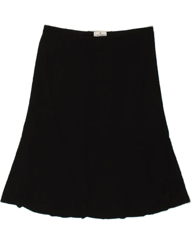 CARLA FERRONI Womens A-Line Skirt XL W37  Black Viscose velvet skirt glossy