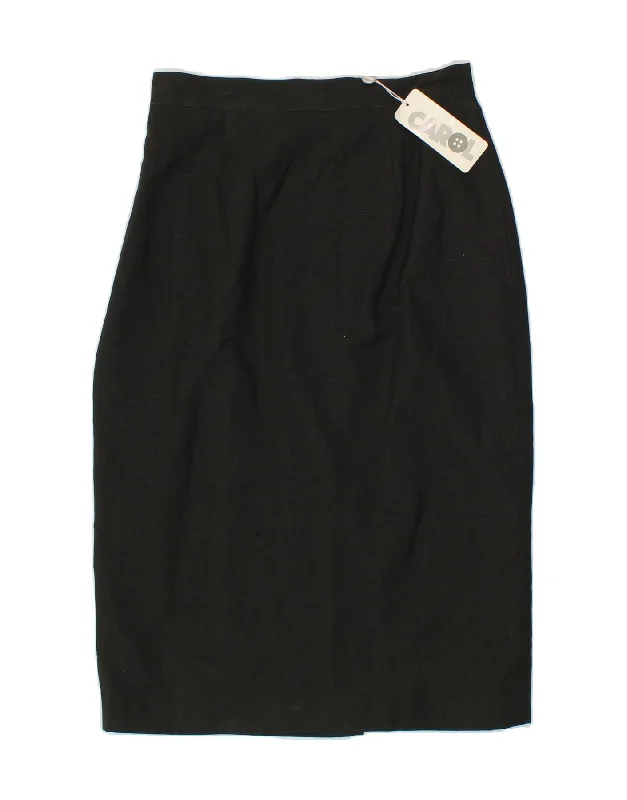 CAROL Womens Pencil Skirt IT 42 Medium W28 Grey Cotton high waist skirt