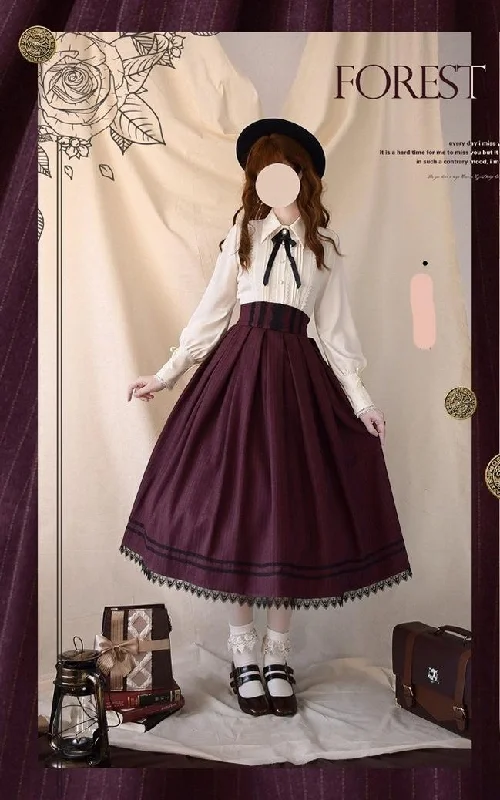 (BFM)Forest Song~Griffin's Promise~Classic Lolita Skirt Striped Plaid Elegant SK wool skirt warm (BFM)Forest Song~Griffin's Promise~Classic Lolita Skirt Striped Plaid Elegant SK wool skirt warm