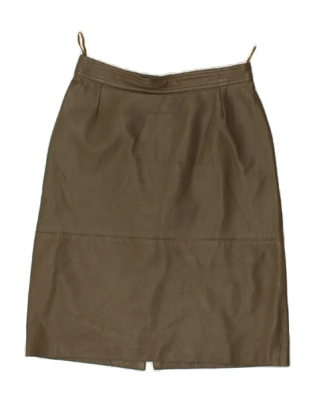 COMMA, Womens Leather Skirt IT 40 Small W26  Khaki corduroy skirt textured