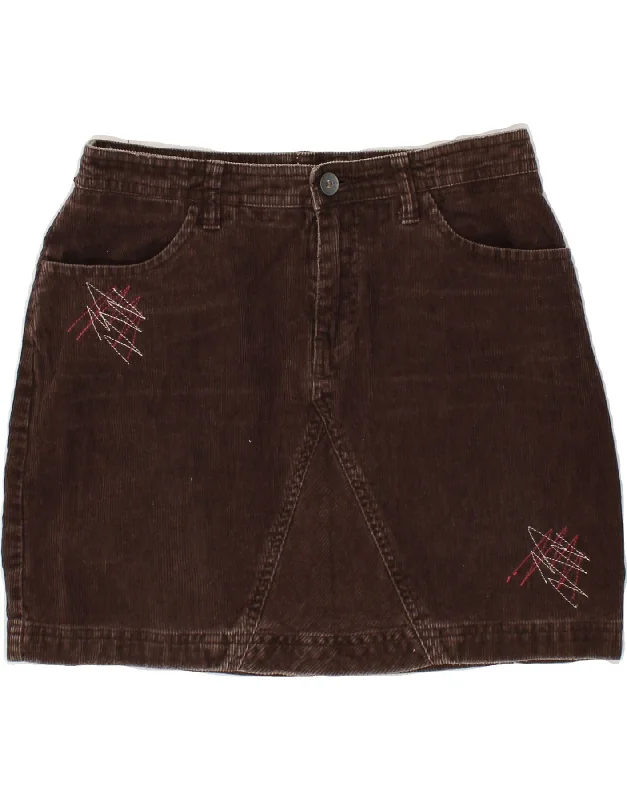 FAT FACE Womens Corduroy Skirt UK 10 Small W30  Brown Cotton linen skirt breathable