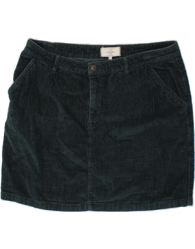 FAT FACE Womens Corduroy Skirt UK 16 Large W38  Green Cotton leather skirt durable
