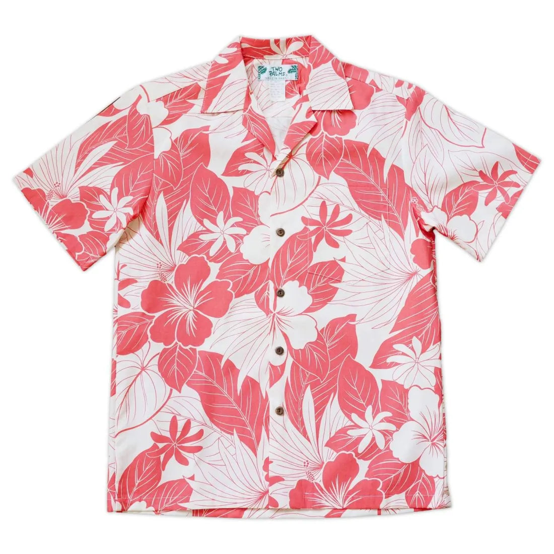 Haven Coral Hawaiian Cotton Shirt Fashionable Rounded Short Shirt