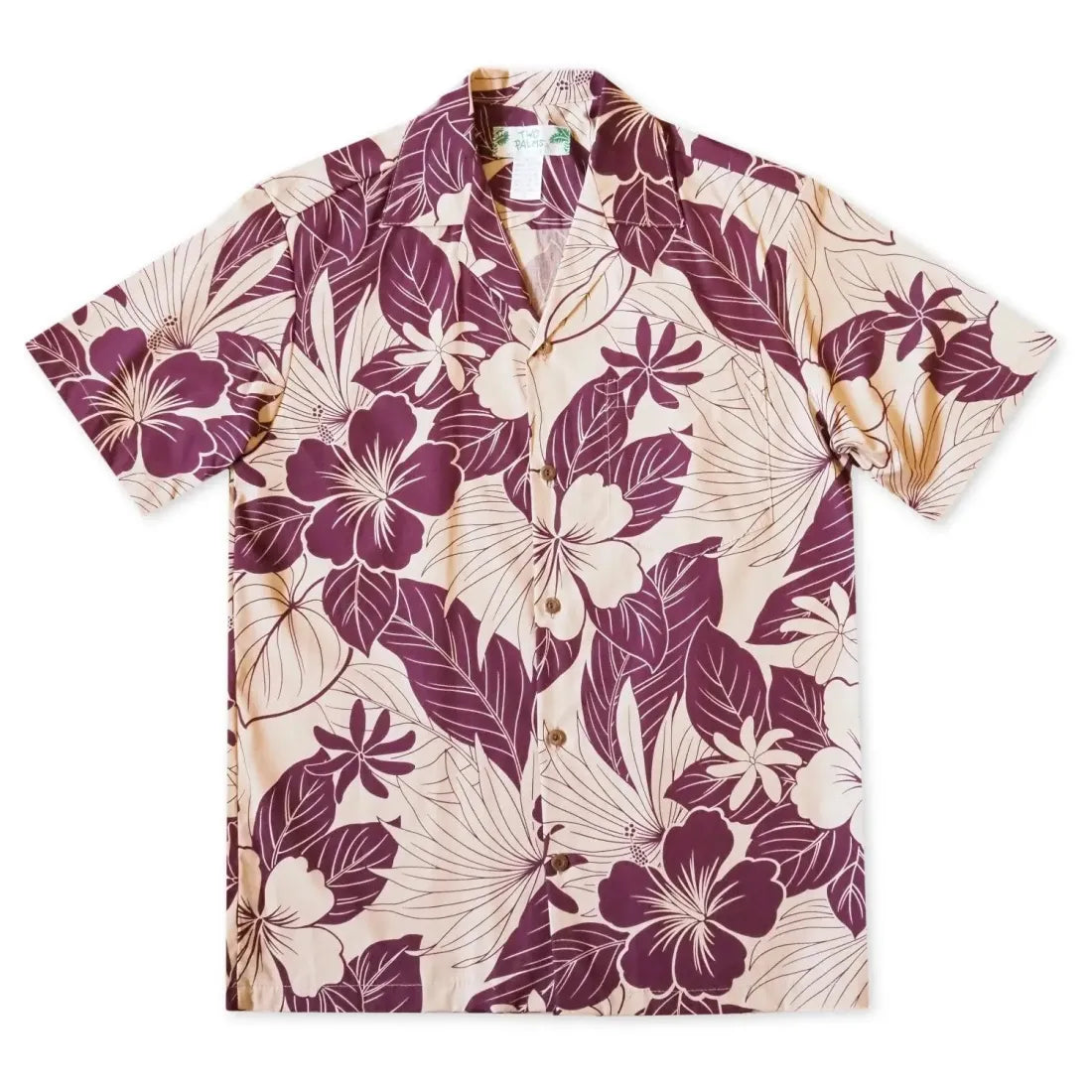 Haven Purple Hawaiian Cotton Shirt Relaxed Cotton Short Blouse