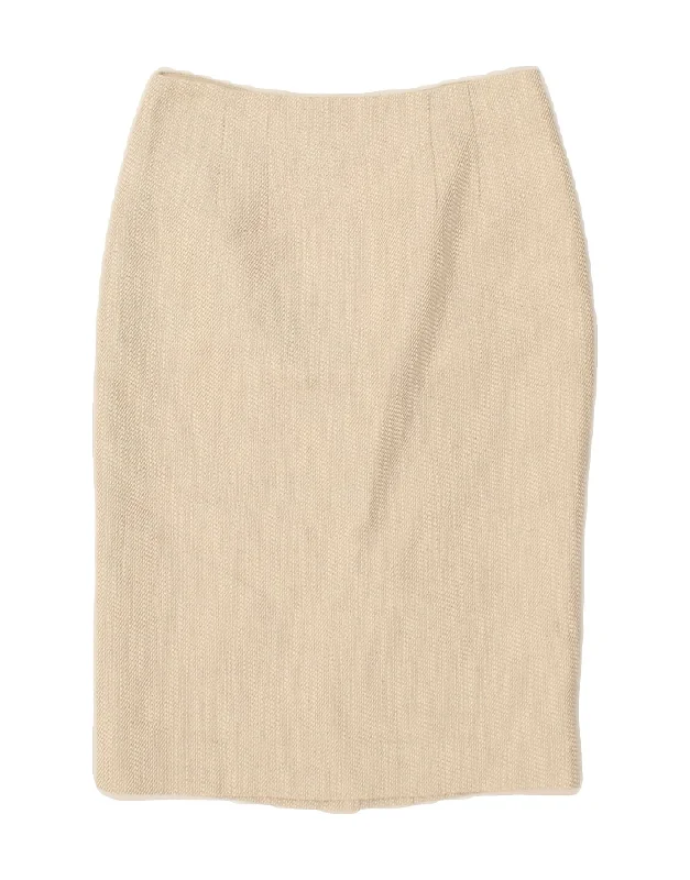 HOBBS Womens Pencil Skirt UK 10 Small W29  Beige Linen linen skirt natural