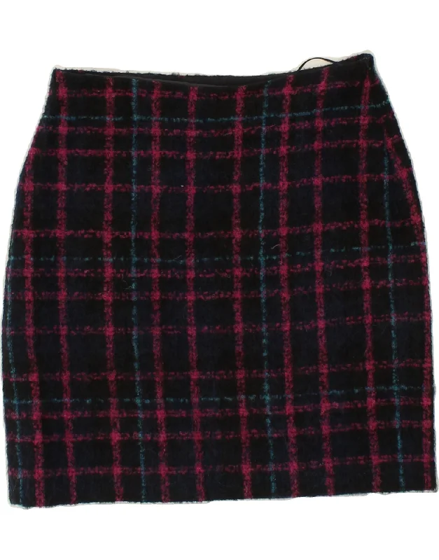 HOBBS Womens Pencil Skirt UK 12 Medium W30 Navy Blue Check Polyester relaxed fit skirt HOBBS Womens Pencil Skirt UK 12 Medium W30 Navy Blue Check Polyester relaxed fit skirt