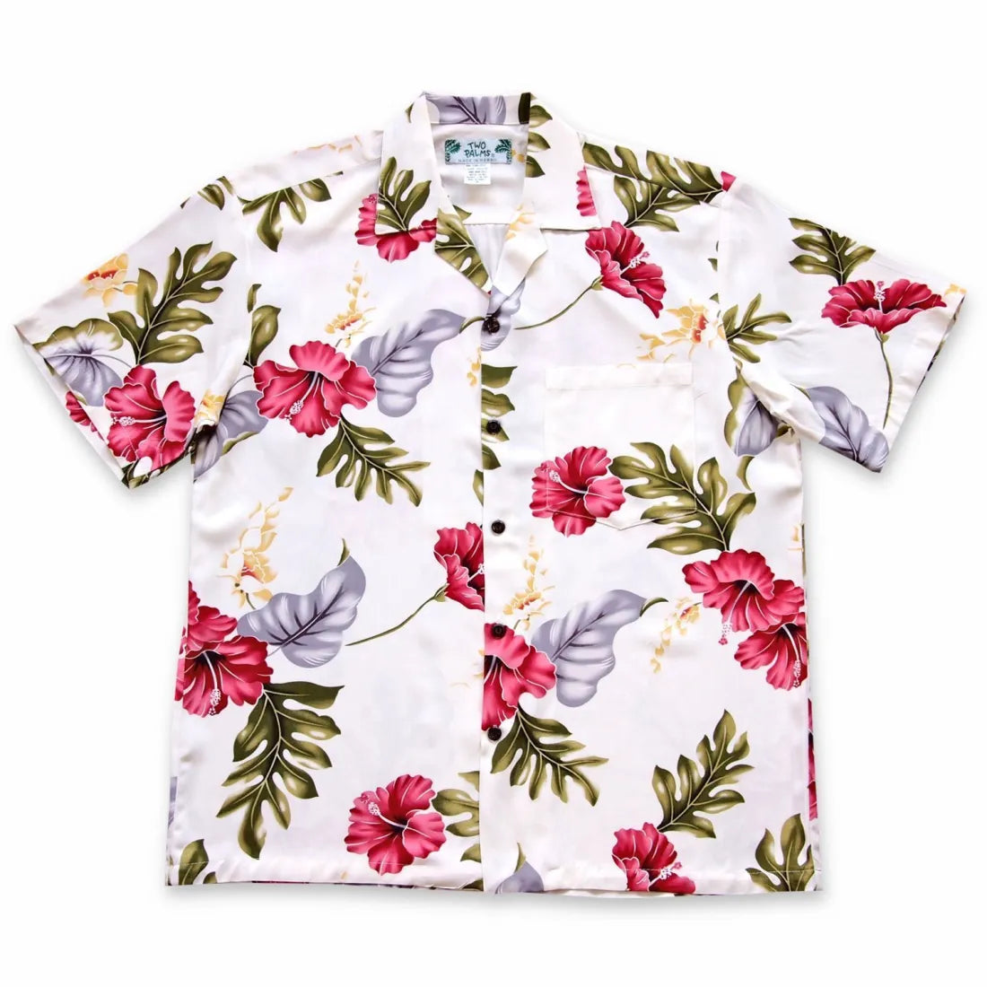 Honeymoon Cream Hawaiian Rayon Shirt Cozy Loose Fit Short Sleeve