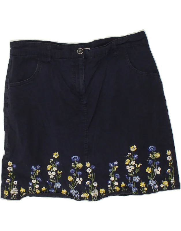 KAREN SCOTT Womens Straight Skirt US 10 Large W34 Navy Blue Floral Cotton corduroy skirt durable KAREN SCOTT Womens Straight Skirt US 10 Large W34 Navy Blue Floral Cotton corduroy skirt durable