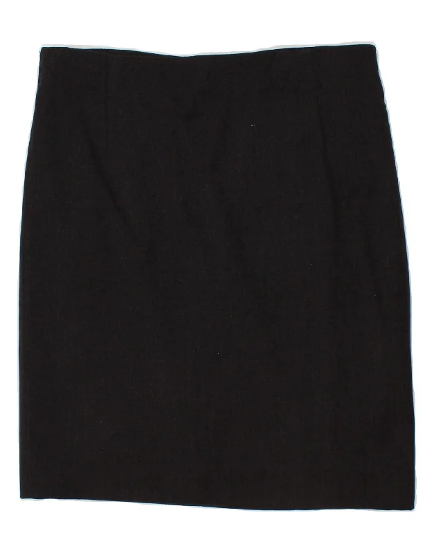 KRIZIA Womens Straight Skirt W34 Large  Black floral skirt print