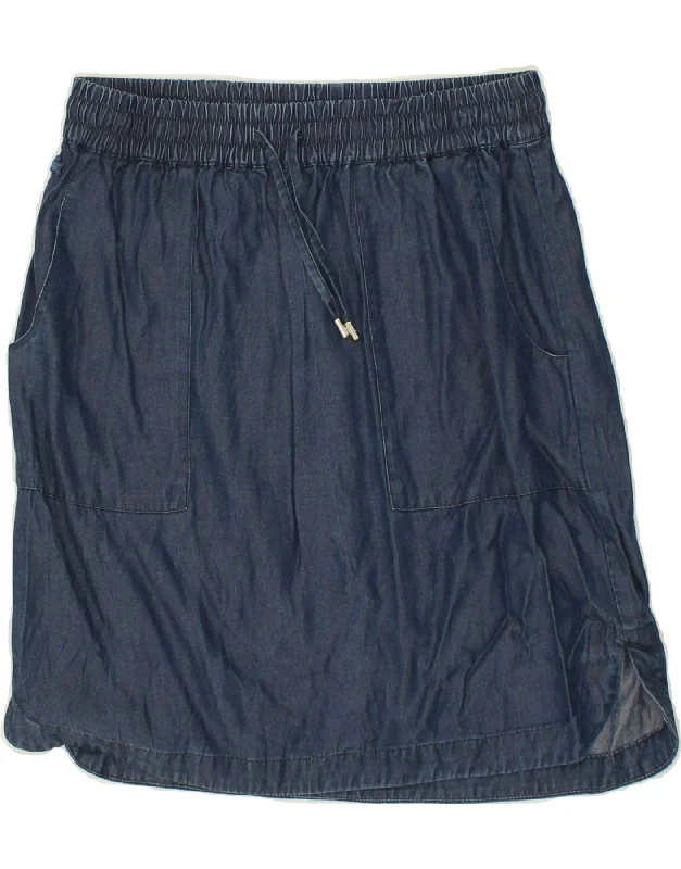 LACOSTE Womens Denim Skirt UK 8 Small W26  Navy Blue Lyocell cashmere skirt fine