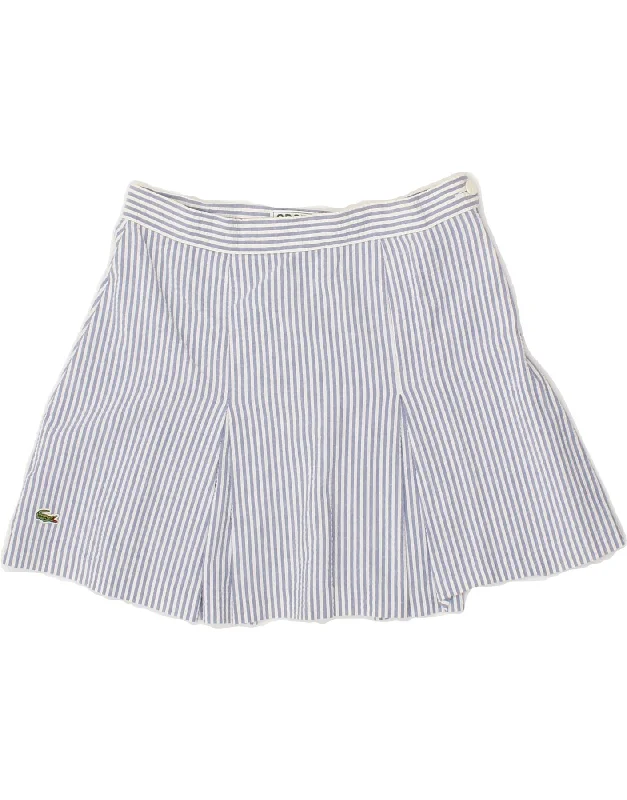 LACOSTE Womens Mini Skirt Size 42 Large W28 Blue Striped Cotton breathable skirt fabric LACOSTE Womens Mini Skirt Size 42 Large W28 Blue Striped Cotton breathable skirt fabric