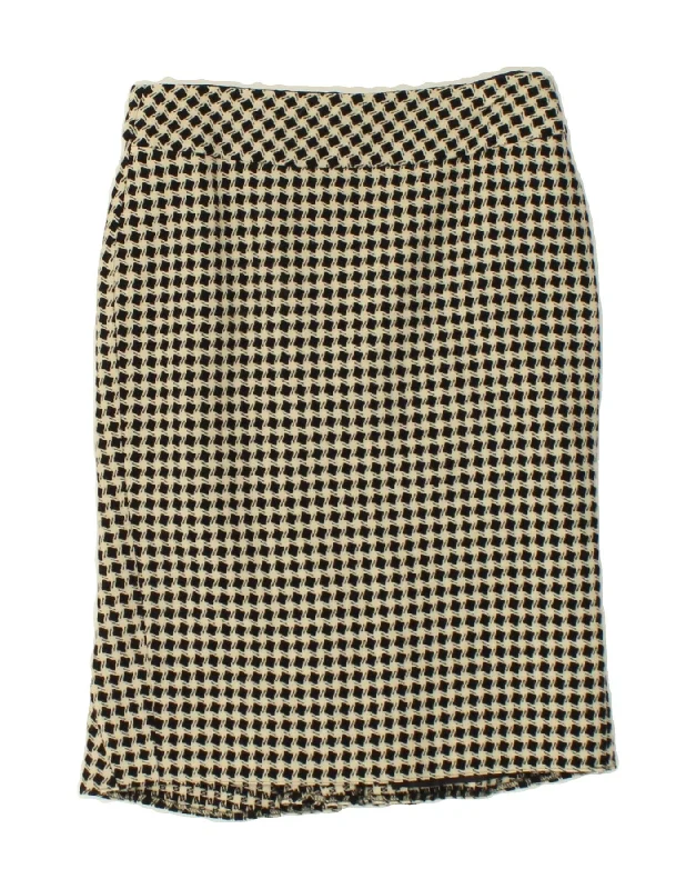 LAURA ASHLEY Womens Straight Skirt UK 8 Small W28 Beige Geometric Wool midi skirt versatile LAURA ASHLEY Womens Straight Skirt UK 8 Small W28 Beige Geometric Wool midi skirt versatile