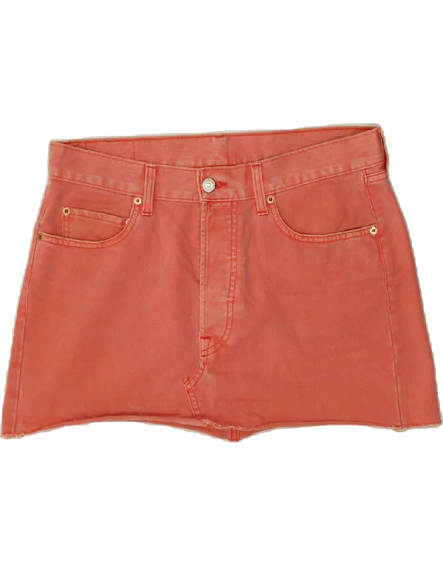 LEVI'S Womens Mini Denim Skirt W34 Large Orange Cotton modal blend skirt