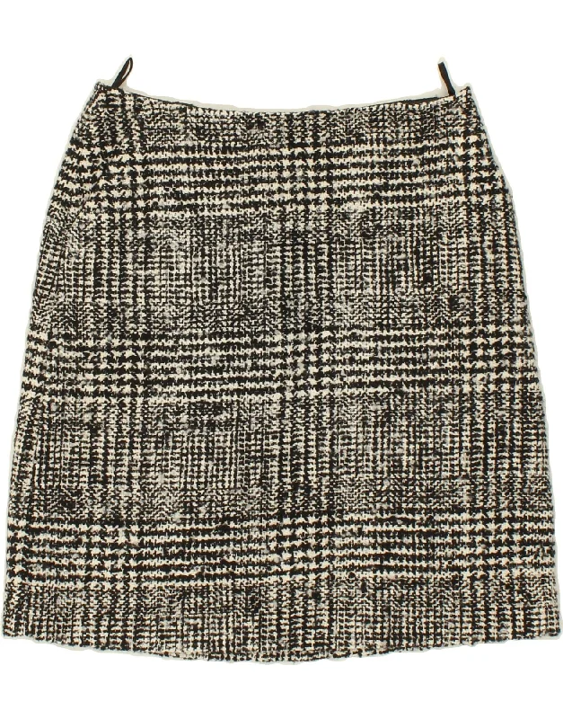 LUISA SPAGNOLI Womens Mini Skirt IT 44 Medium W30 Black Houndstooth Cotton denim skirt classic LUISA SPAGNOLI Womens Mini Skirt IT 44 Medium W30 Black Houndstooth Cotton denim skirt classic