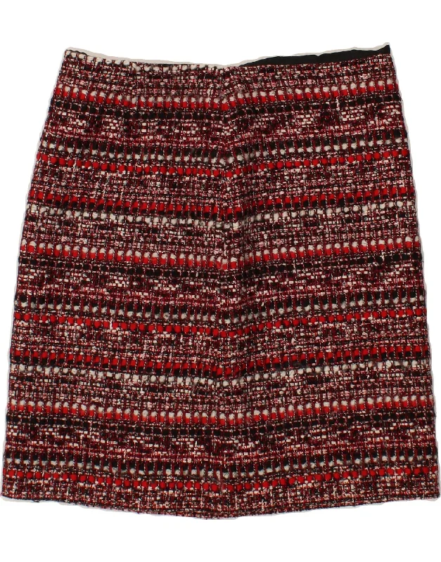 LUISA SPAGNOLI Womens Straight Skirt IT 46 Large W32 Red Striped cashmere skirt fine LUISA SPAGNOLI Womens Straight Skirt IT 46 Large W32 Red Striped cashmere skirt fine