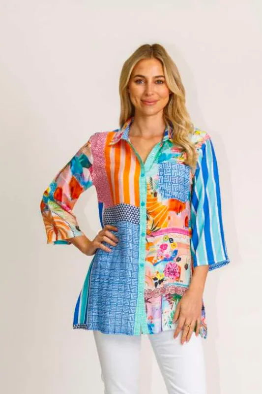 Lula Life Beach Shirt Candy Cozy Knit Short Sleeve Top