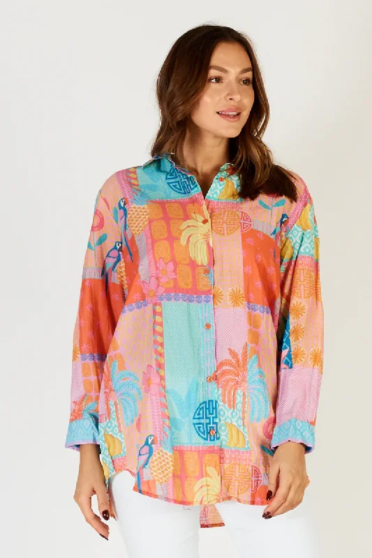 Luna Life Luna Beach Shirt Candy Trendy Turtleneck Short Shirt