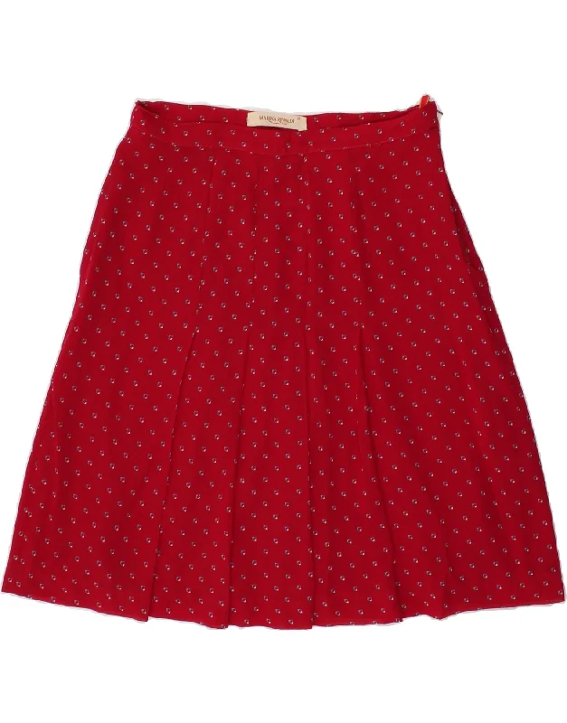 MARINA RINALDI Womens A-Line Skirt Size 21 Medium W30 Burgundy Spotted linen skirt relaxed MARINA RINALDI Womens A-Line Skirt Size 21 Medium W30 Burgundy Spotted linen skirt relaxed