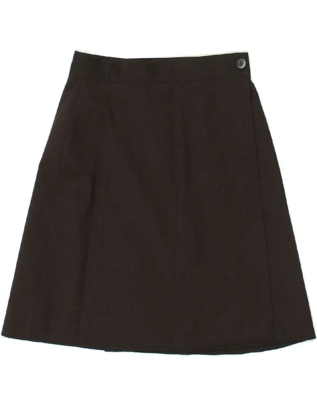 MARLANE Womens Wrap Skirt IT 42 Medium W26  Black Wool denim skirt classic